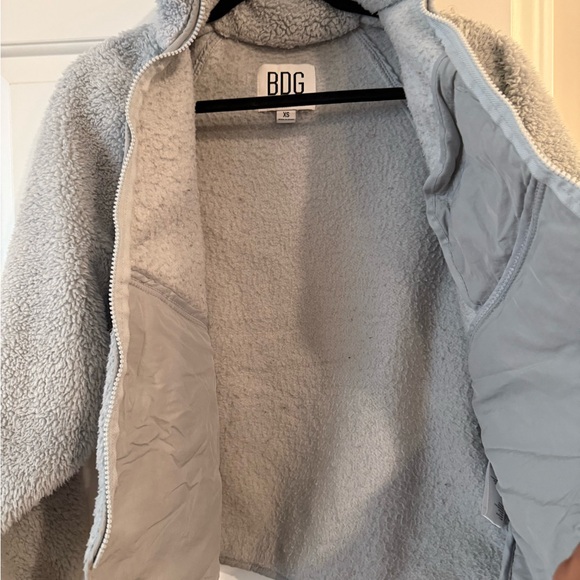 BDG Light Blue/Gray Sherpa Jacket - Picture 3 of 5